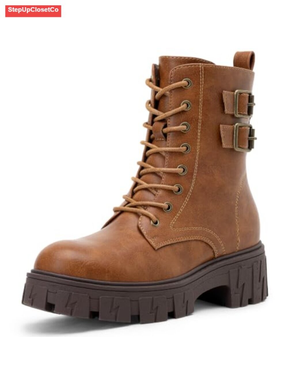 Women's Combat Boots Lace-Up Chunky Heel Platform Ankle Booties